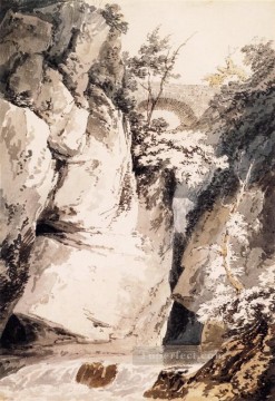 Mountain Painting - Como watercolour scenery Thomas Girtin Mountain